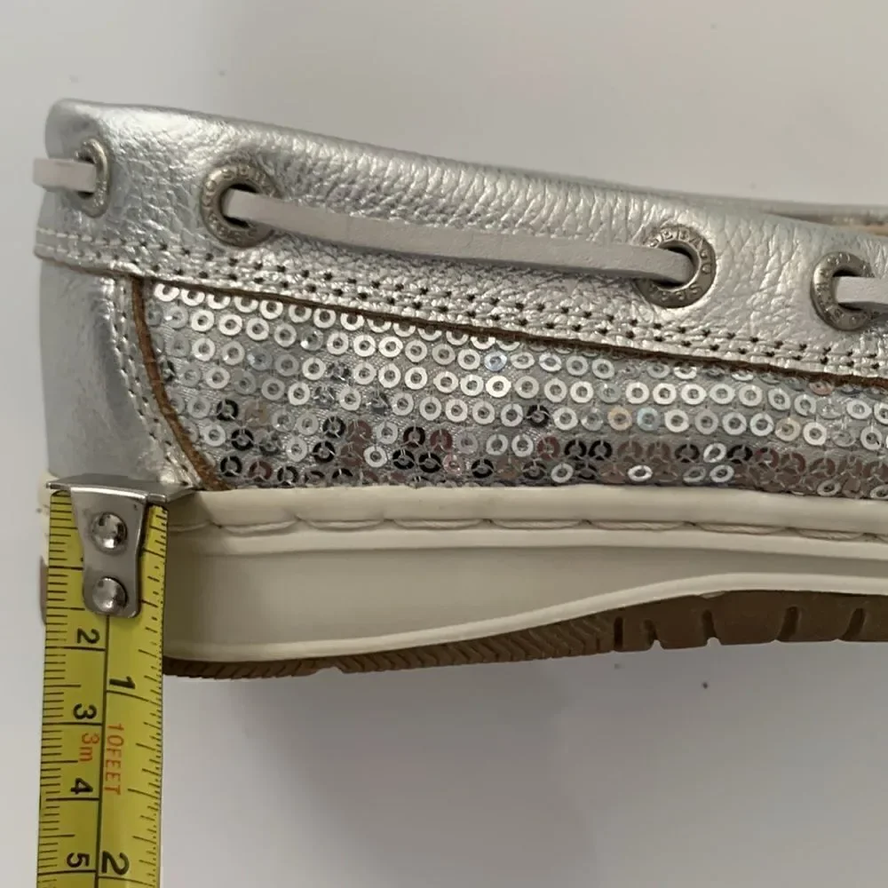 Sebago Silver Embellished Sequins Shoes Size 8 - Picture 12 of 12